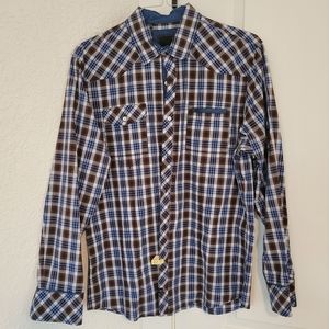 Blue and Brown Plaid 7 Diamonds Shirt
